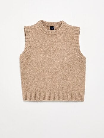 Pull uni sans manches