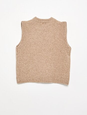 Pull uni sans manches