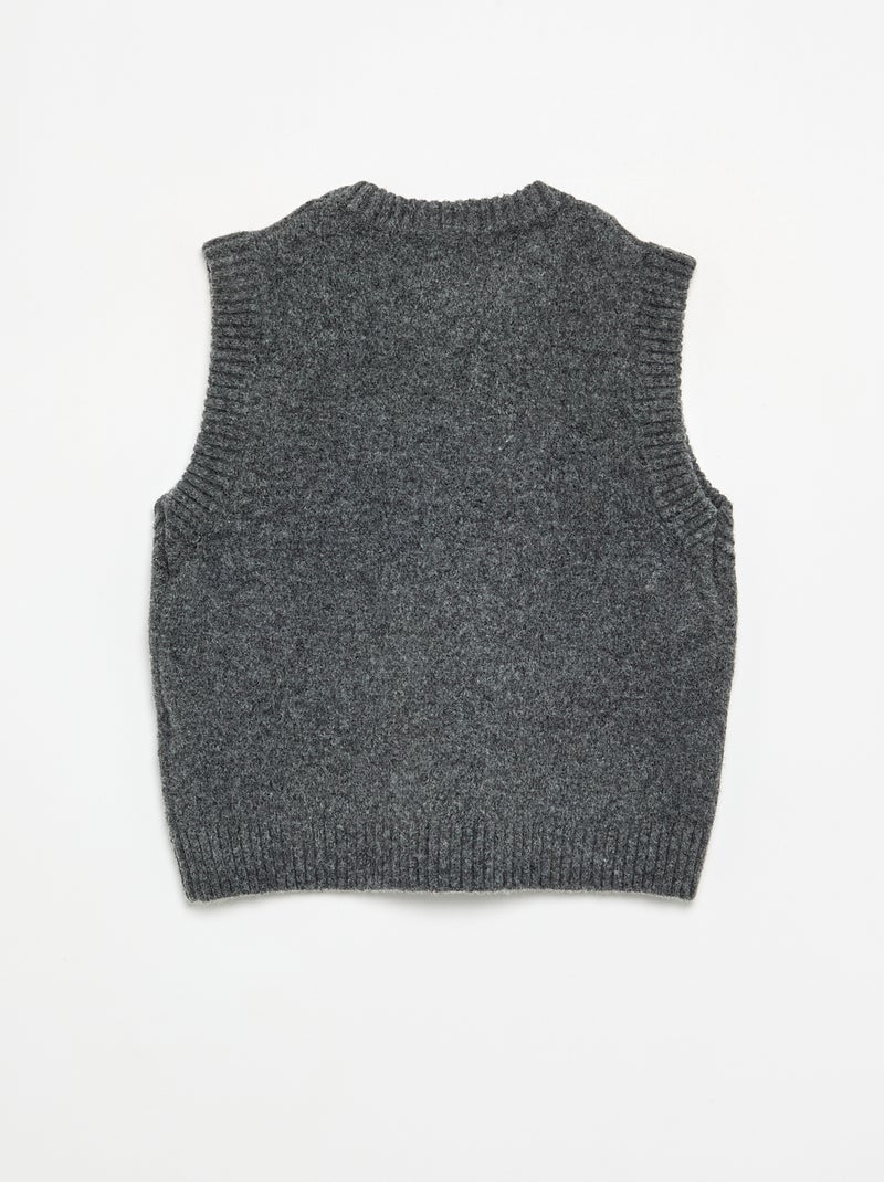 Pull uni sans manches Gris - Kiabi