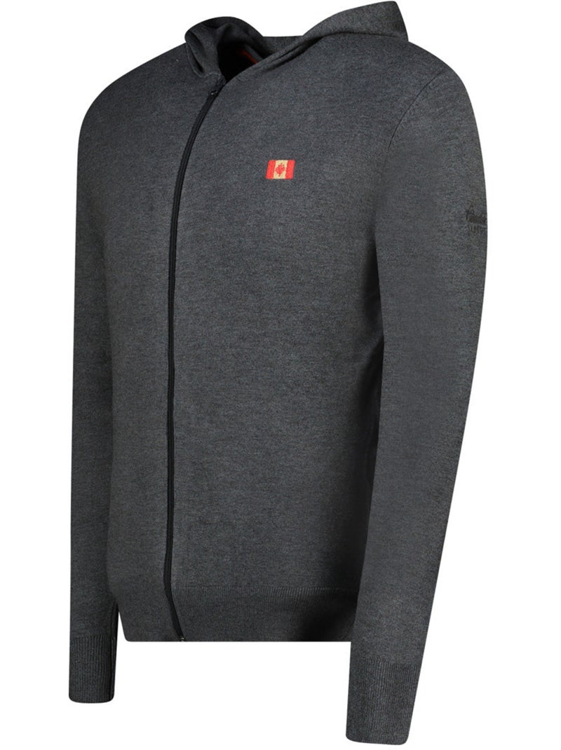 Pull zippé à capuche felinoodeak – canadian peak Gris foncé - Kiabi