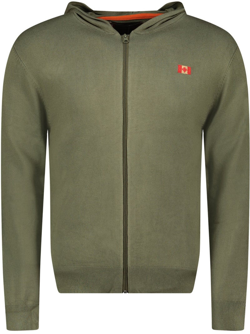 Pull zippé à capuche felinoodeak – canadian peak Vert olive - Kiabi