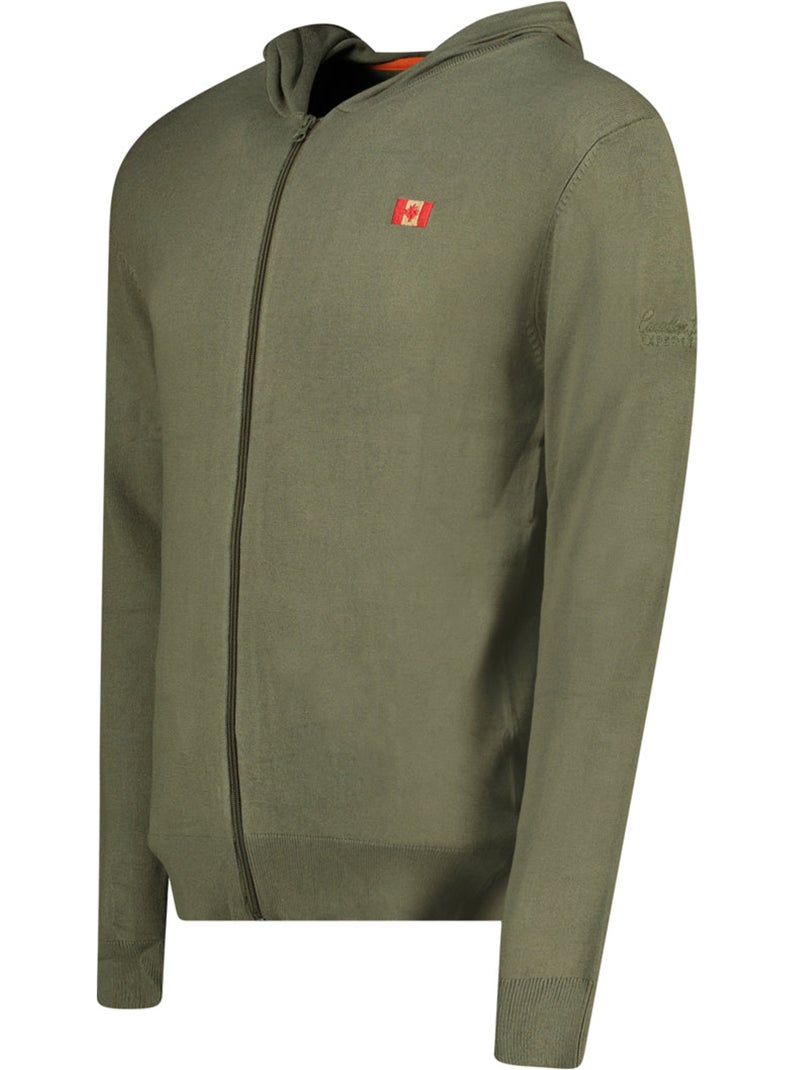 Pull zippé à capuche felinoodeak – canadian peak Vert olive - Kiabi