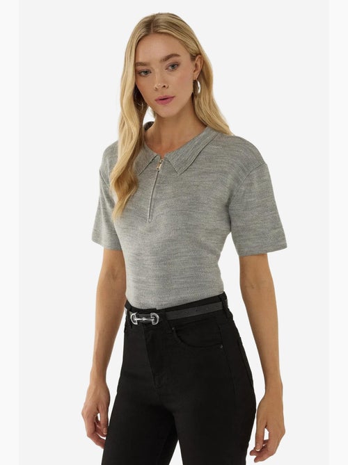 Pull zippé à col polo - Kiabi Pull zippé à col polo - Kiabi