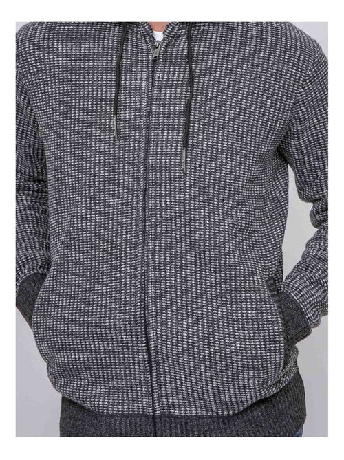 Pull zippé capuche liteddy - Kiabi Pull zippé capuche liteddy - Kiabi