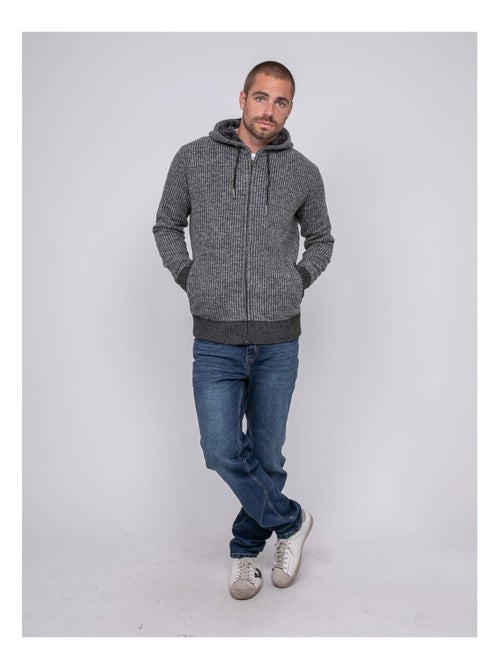 Pull zippé capuche liteddy - Kiabi Pull zippé capuche liteddy - Kiabi
