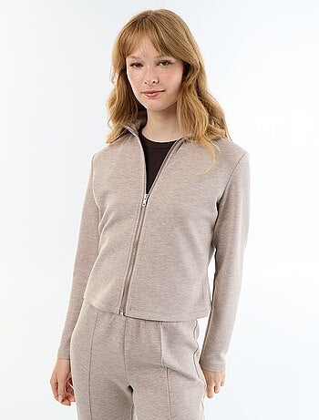 Pull zippé col montant