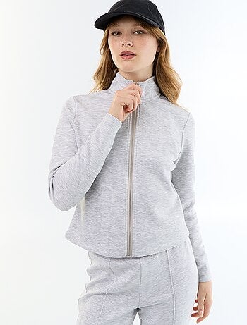 Pull zippé col montant