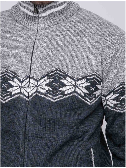 Pull zippé motif jacquard lunipark - Kiabi Pull zippé motif jacquard lunipark - Kiabi