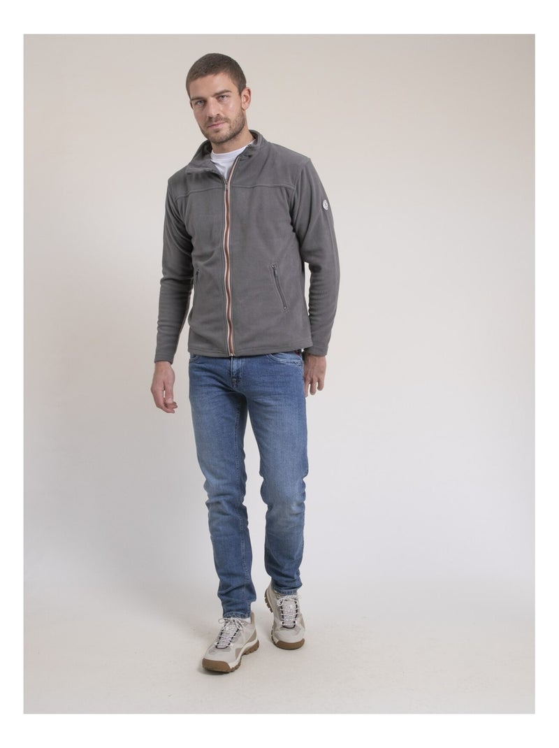 Pull zippé polaire wecatlon Gris - Kiabi