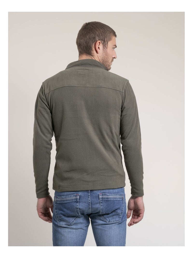Pull zippé polaire wecatlon Kaki - Kiabi