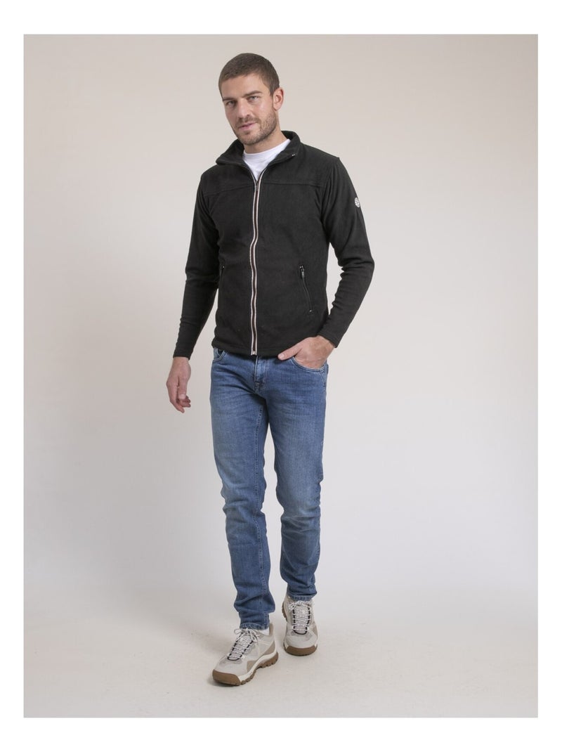 Pull zippé polaire wecatlon Noir - Kiabi