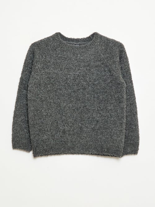 Pulljacquard col rond uni - Kiabi