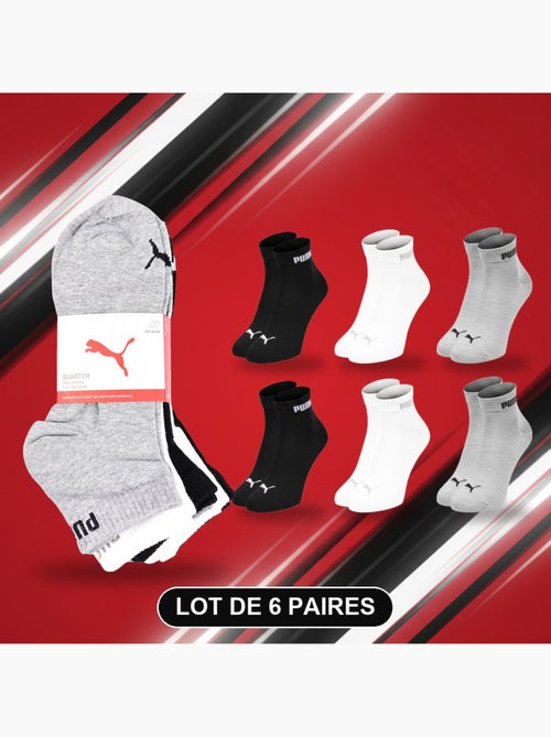 Puma sokken unisex quarter set 6 paar - zacht katoen - Kiabi
