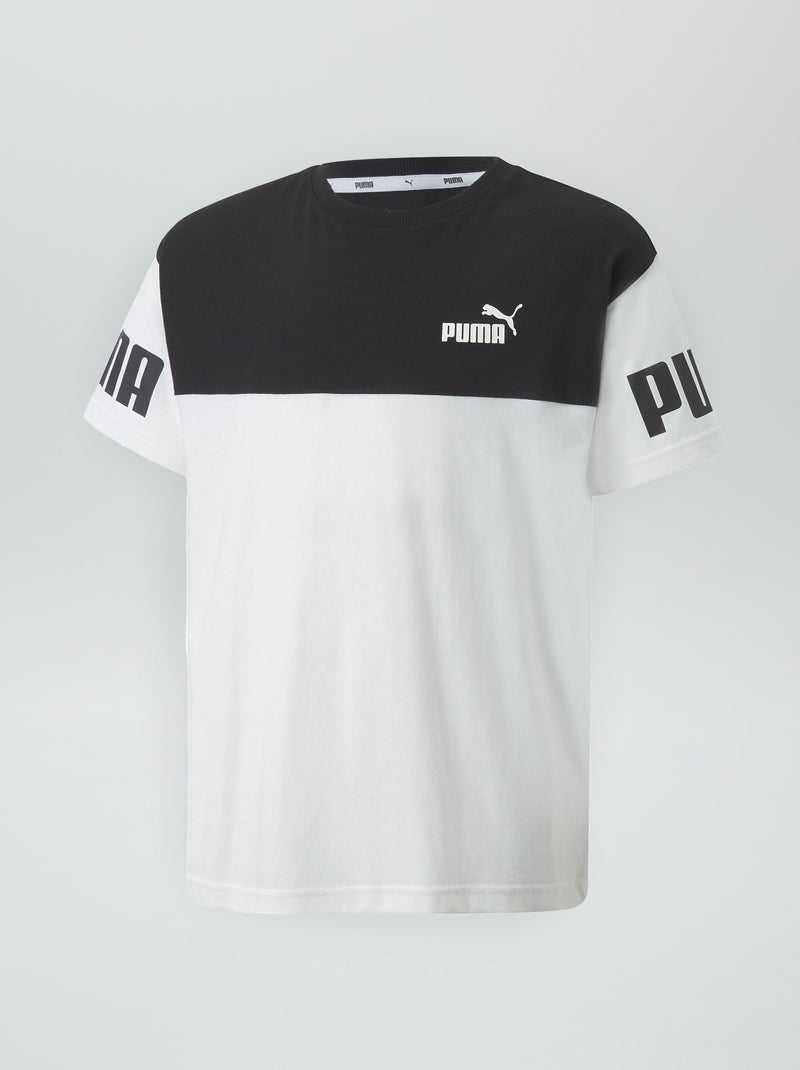 Puma-T-shirt met colorblock-patroon WIT - Kiabi