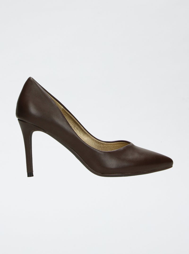 Pumps met hak Bruin - Kiabi