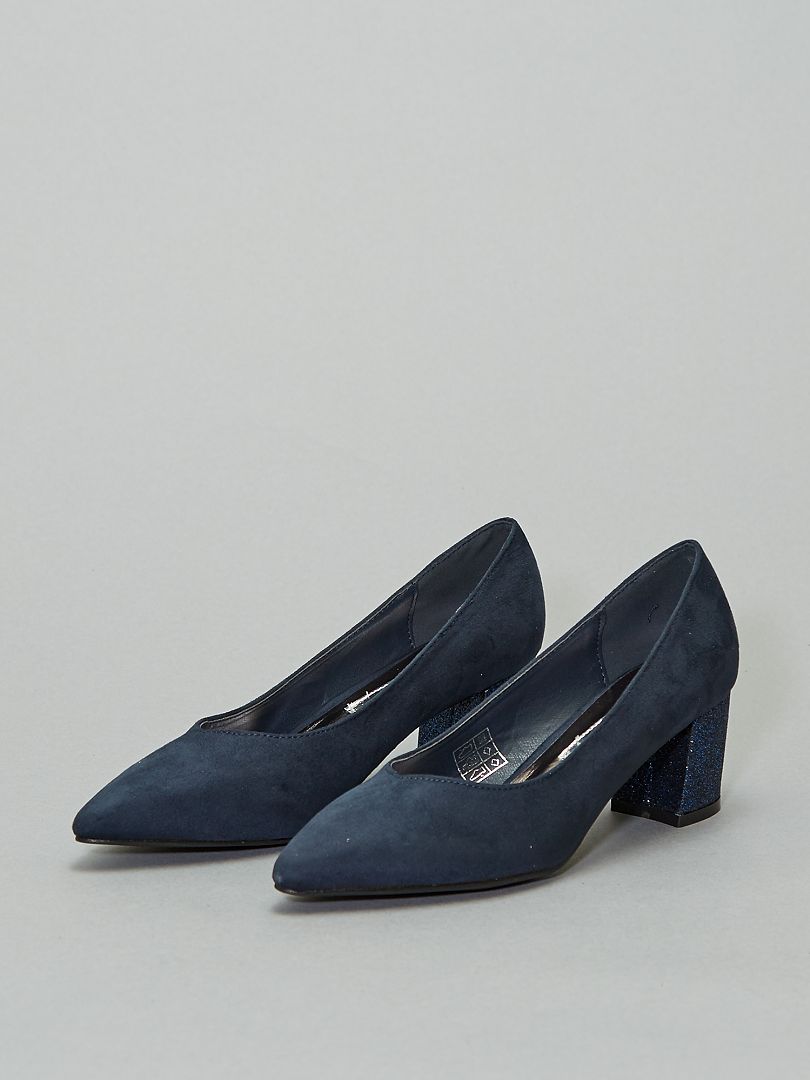 Pumps met lovertjes op de hak - marineblauw - Kiabi - 22.00€