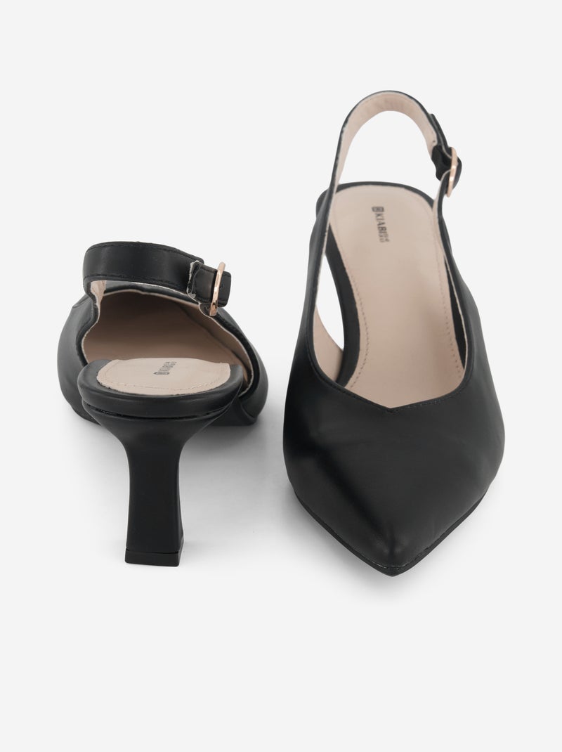 Pumps met puntneus van imitatieleer Zwart - Kiabi