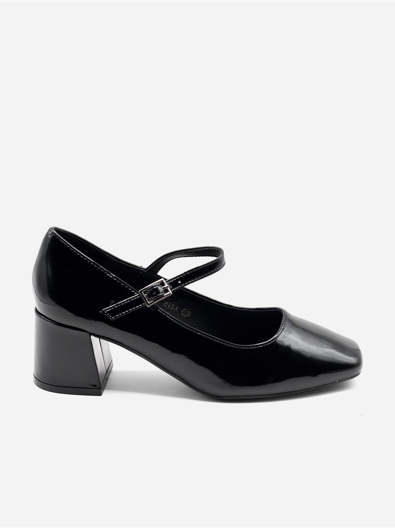 Pumps met riempje en gesp Zwart Zwart - Kiabi