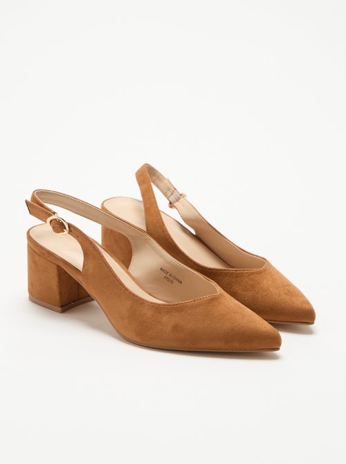 Pumps met spitse neus en blokhak - Kiabi