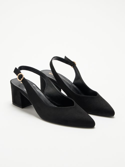 Pumps met spitse neus en blokhak - Kiabi