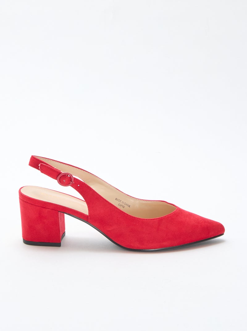 Pumps met spitse neus Rood - Kiabi