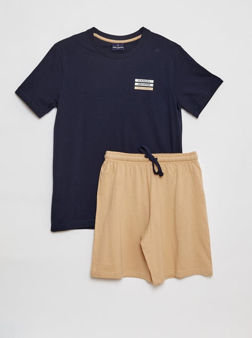 Pyjama - Jersey T-shirt + short - 2-delig - Kiabi