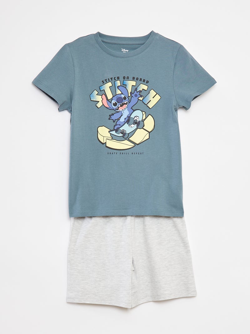 Pyjama - Short + T-shirt 'Stitch' - 2-delig Blauw - Kiabi