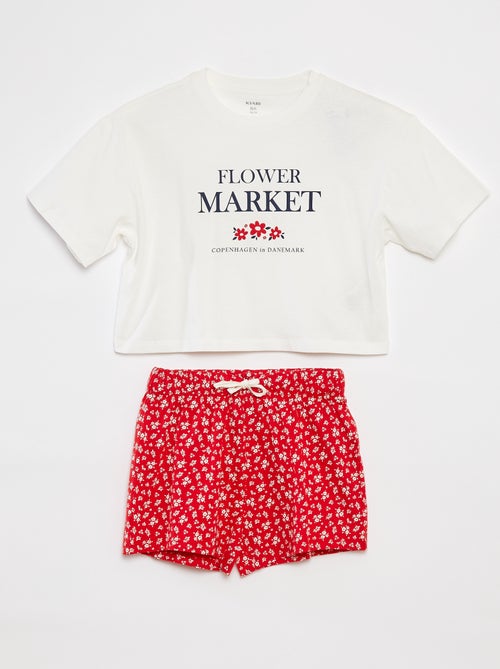 Pyjama - T-shirt met korte mouwen + short - 2-delig - Kiabi