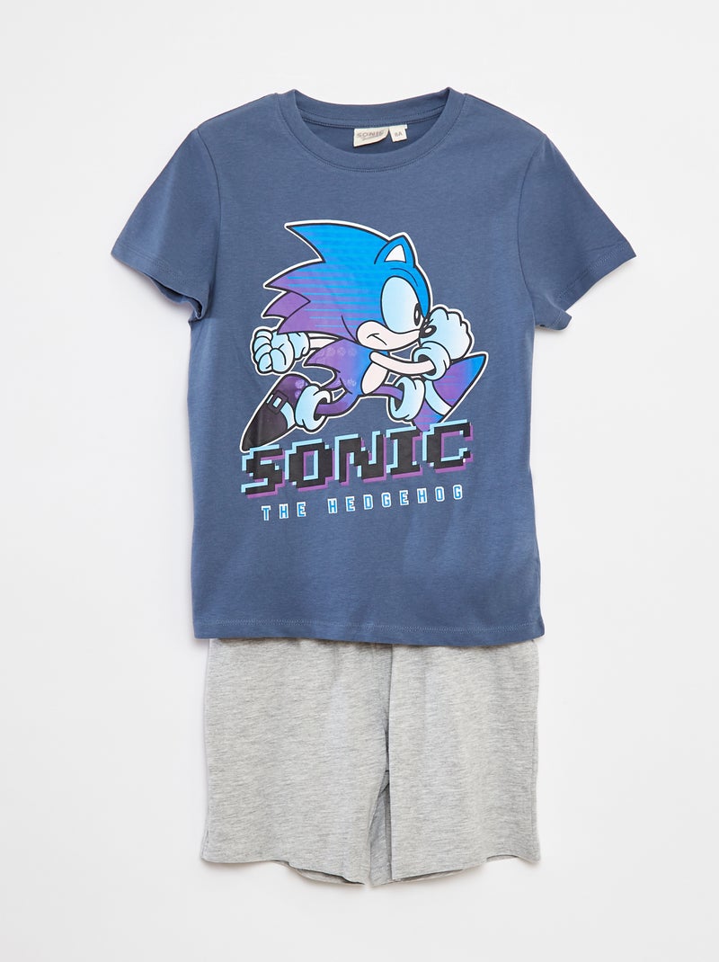 Pyjama - T-shirt + short 'Sonic' 'SEGA' - 2-delig Blauw - Kiabi