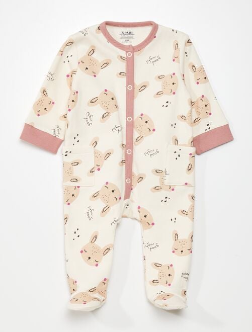 Pyjama 1 pièce - imprimé lapin - Kiabi