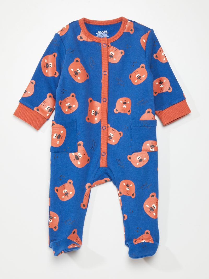 Pyjama 1 pièce - imprimé ours Bleu imprimé - Kiabi