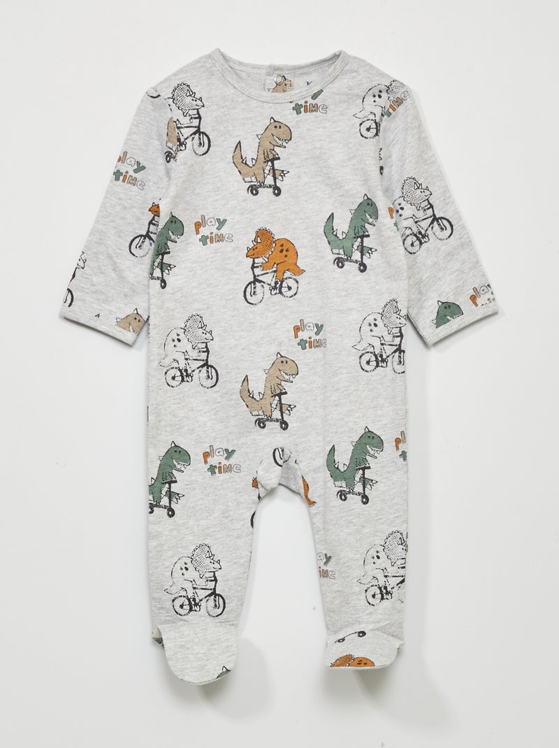 Pyjama 1 pièce imprimé Gris - Kiabi