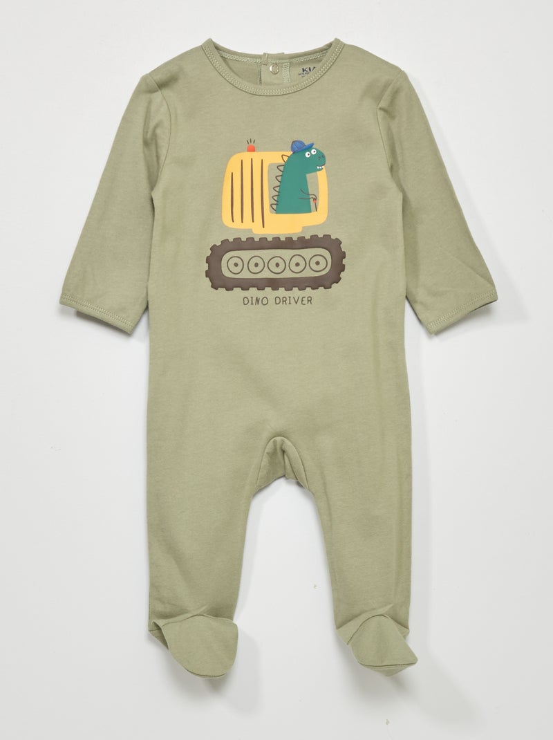 Pyjama 1 pièce imprimé Kaki - Kiabi