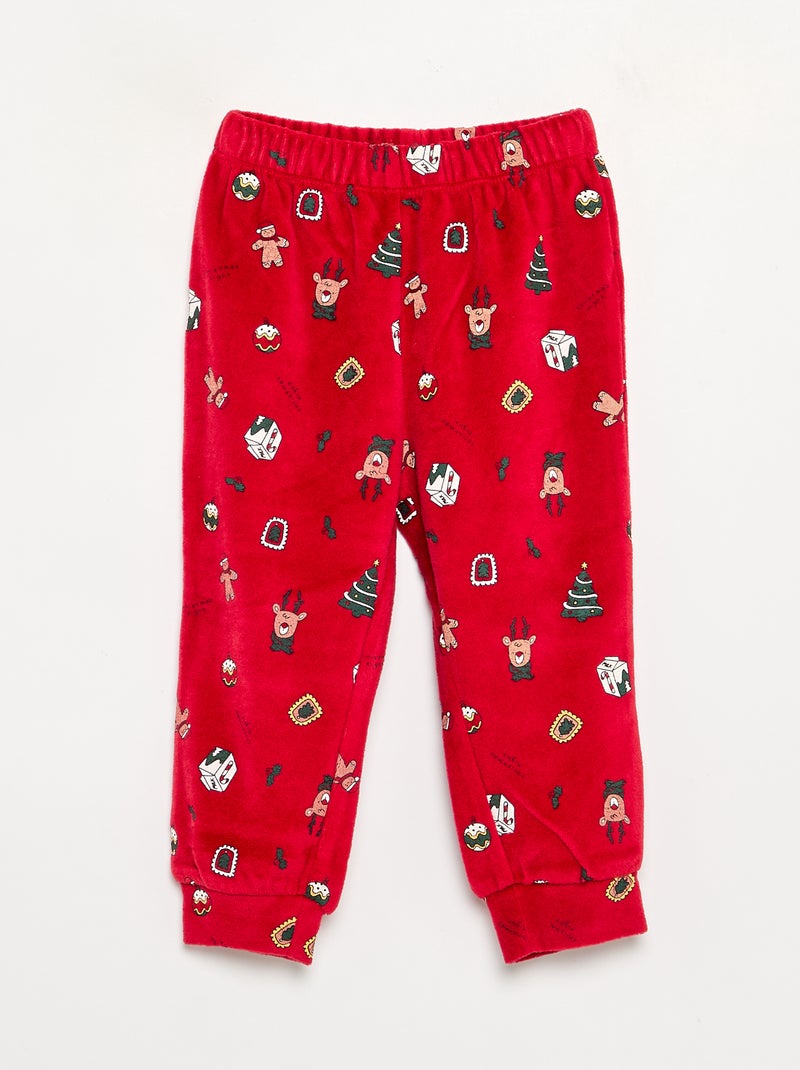 Pyjama 2-delig - Sweatshirt + broek Rood - Kiabi