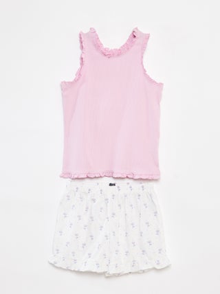 Pyjama 2 pièces - débardeur + short imprimé