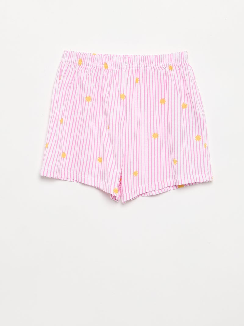 Pyjama 2 pièces - short + T-short Rose - Kiabi