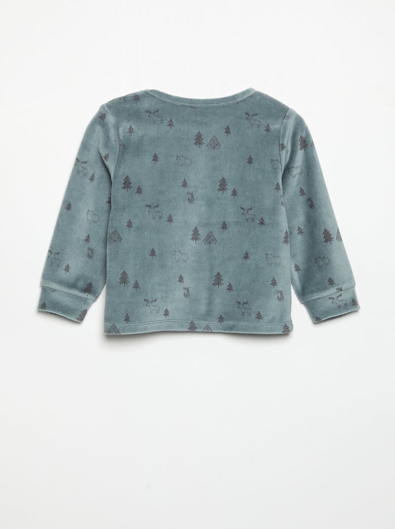 Pyjama 2 pièces - Sweat + pantalon Bleu - Kiabi