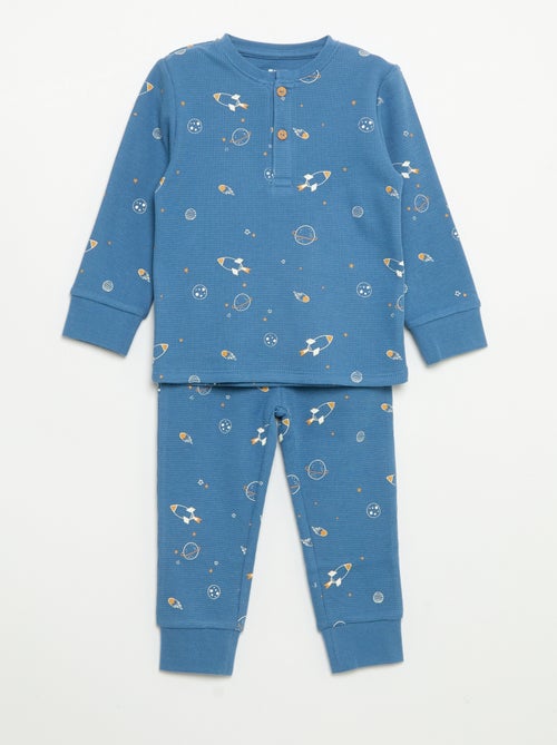 Pyjama 2 pièces - T-shirt à manches longues + pantalon - Kiabi