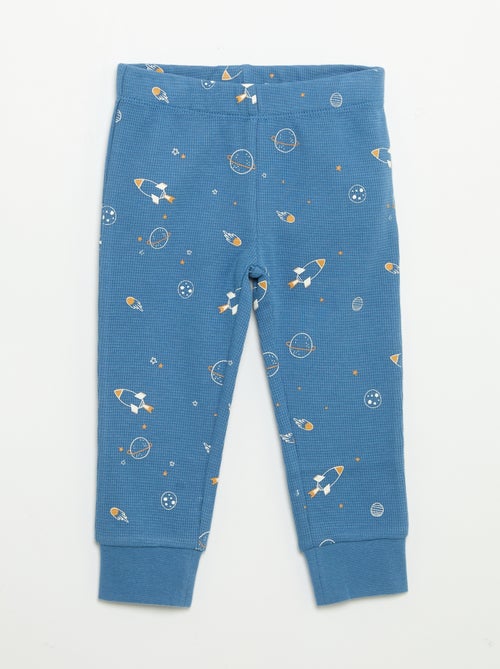 Pyjama 2 pièces - T-shirt à manches longues + pantalon - Kiabi