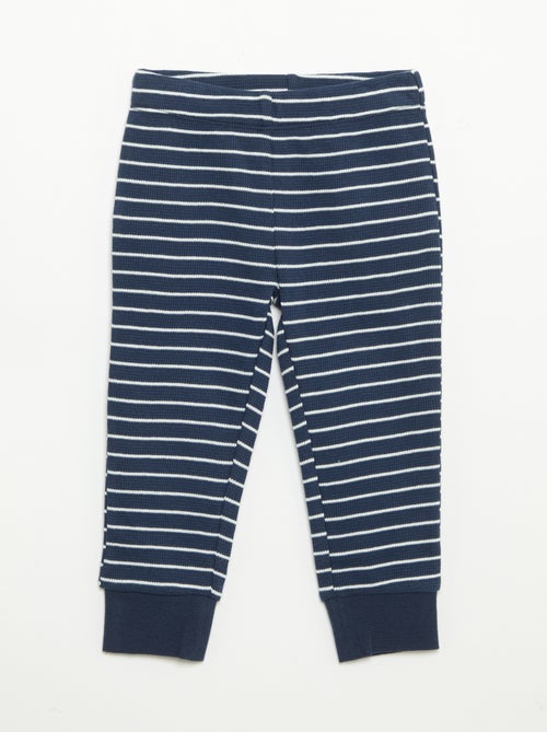 Pyjama 2 pièces - T-shirt à manches longues + pantalon - Kiabi