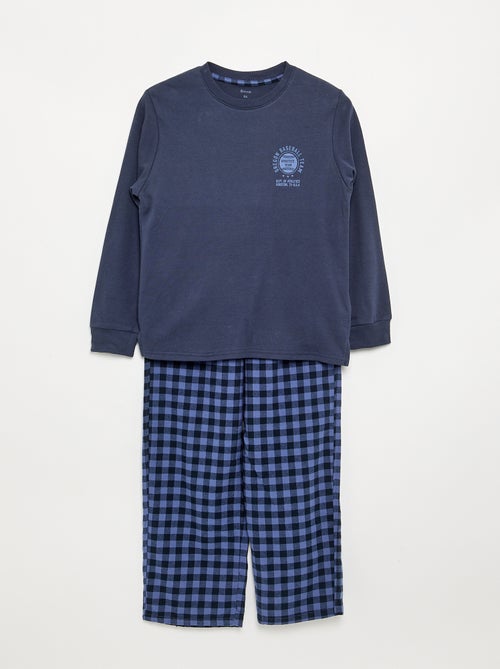 Pyjama 2 pièces - T-shirt à manches longues + Pantalon - Kiabi