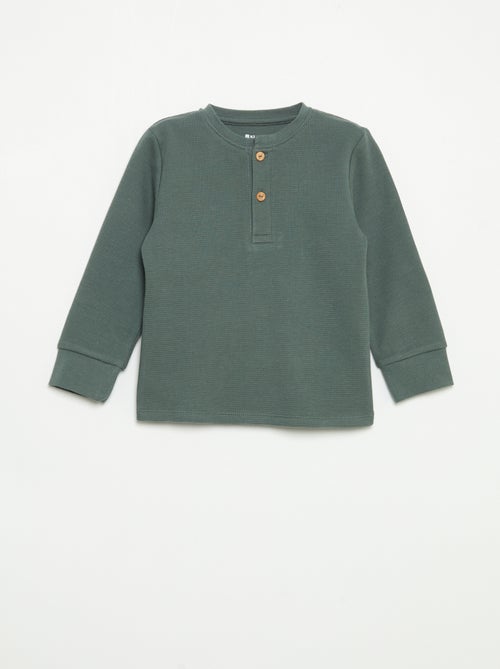 Pyjama 2 pièces - T-shirt à manches longues + pantalon - Kiabi