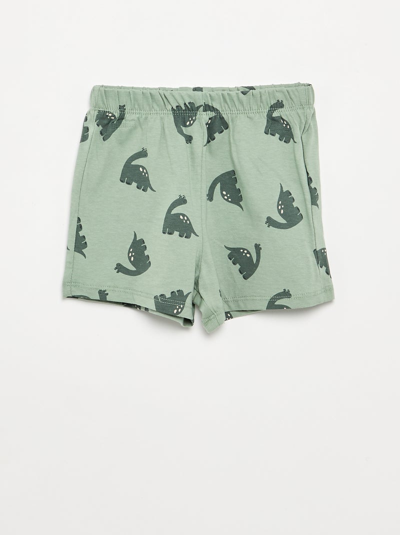 Pyjama 2 pièces - T-shirt + short Vert - Kiabi