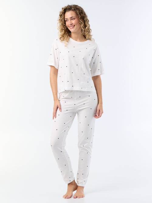 Pyjama 2 pièces - tee-shirt + pantalon - Kiabi