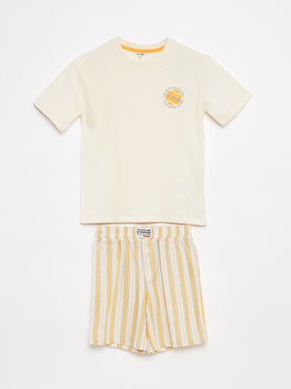 Pyjama 2 pièces - tee-shirt + short rayé