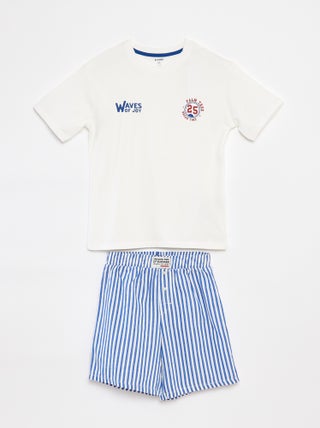 Pyjama 2 pièces - tee-shirt + short rayé