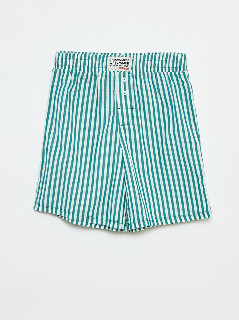 Pyjama 2 pièces - tee-shirt + short rayé Vert - Kiabi
