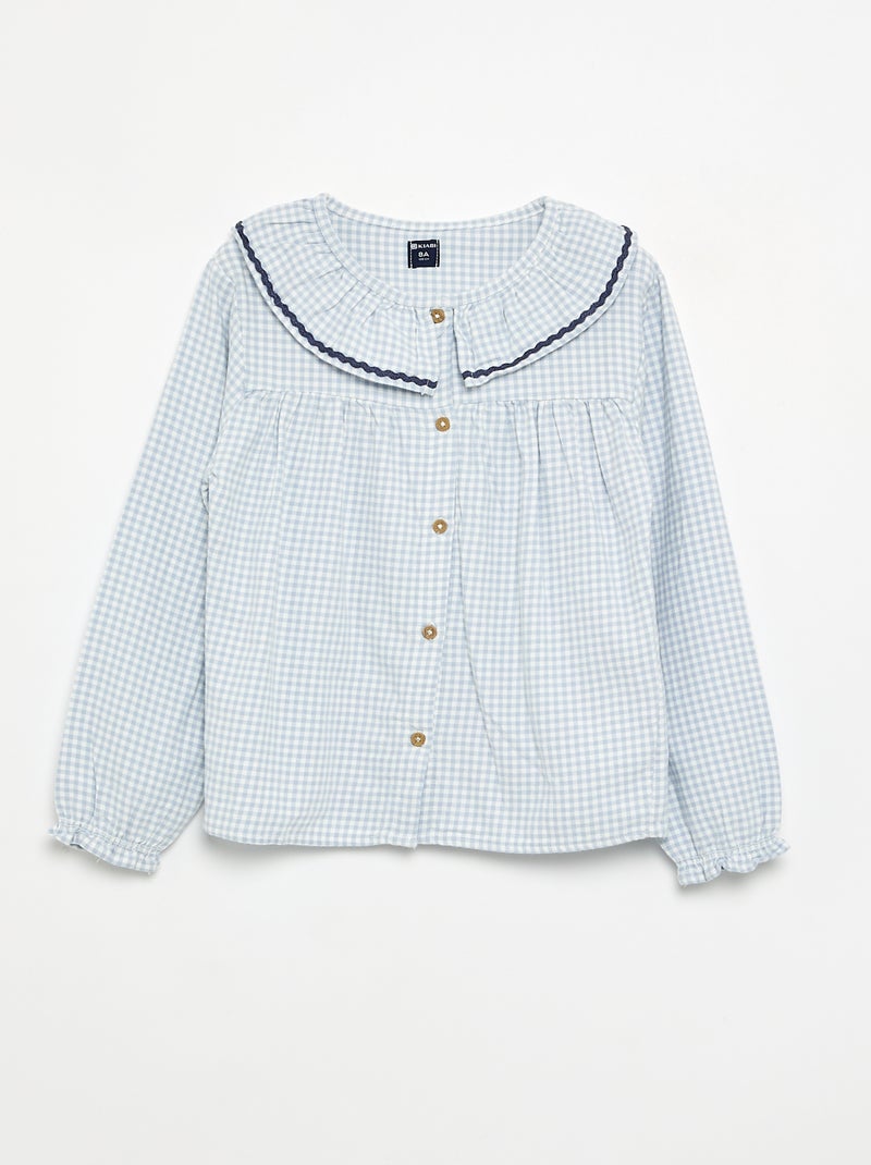 Pyjama 2 pièces à carreaux Bleu - Kiabi