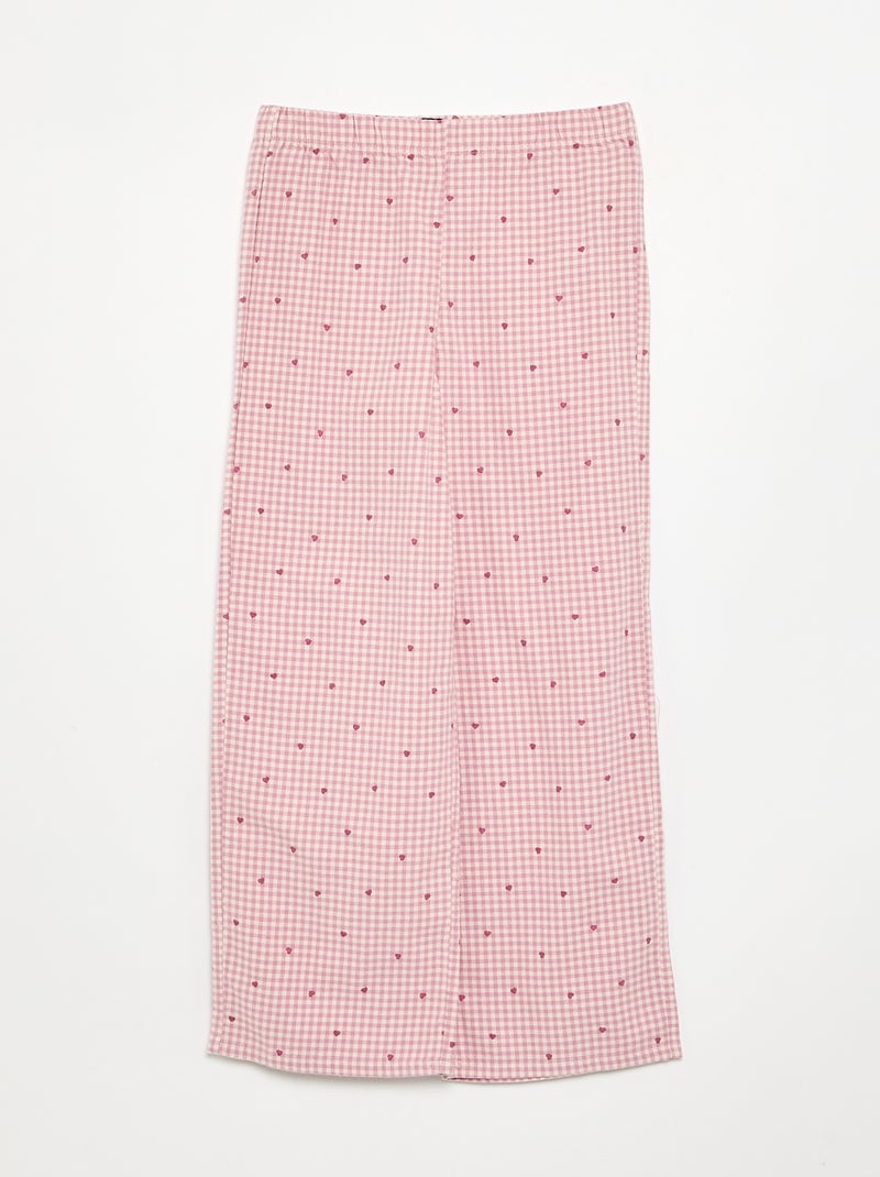 Pyjama 2 pièces à carreaux Rose - Kiabi