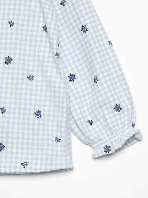 Pyjama 2 pièces en flanelle - Haut boutonné + pantalon - Kiabi Pyjama 2 pièces en flanelle - Haut boutonné + pantalon - Kiabi